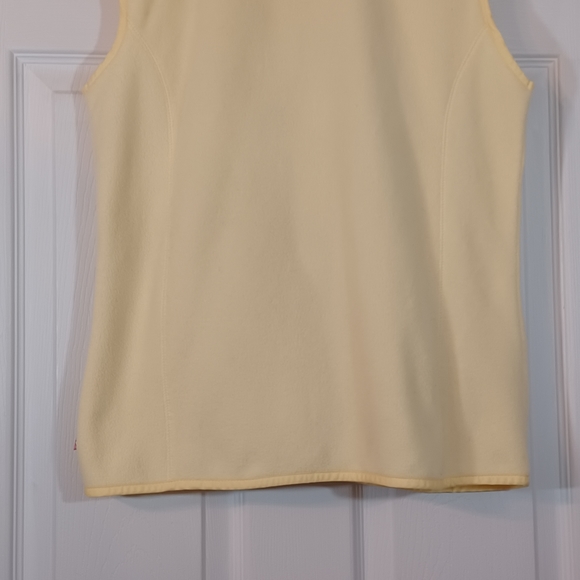 Women DUCK HEAD Yellow Fleece Vest  Size Large zip pockets Crew Neck - Picture 2 of 9